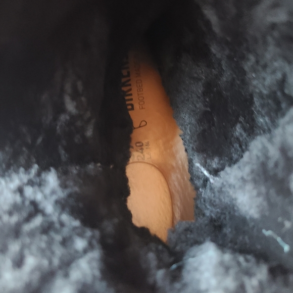 Birkenstock Uppsala Shearling Suede Leather Black Women's US Size 6 EU 37 - Picture 13 of 14